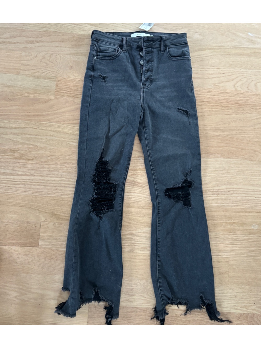 NWT Hidden Jeans - Black/Grey Distressed Jeans Size 27